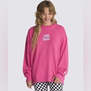 VANS X BARBIE RENE OVERSIZED LONG SLEEVE CREW SWEATSHIRT M